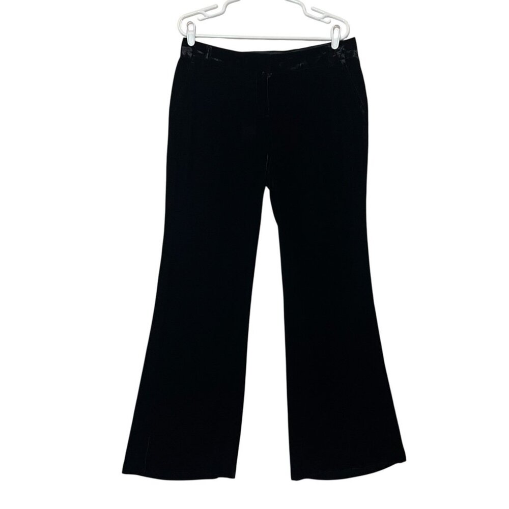 J. Crew Women’s Silk Blend Velvet Wide Leg Pants Size 10 Black City Fit Preppy